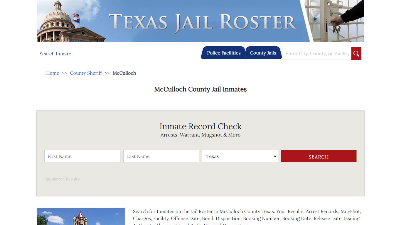 McCulloch County Jail Inmates - Jail Roster Search